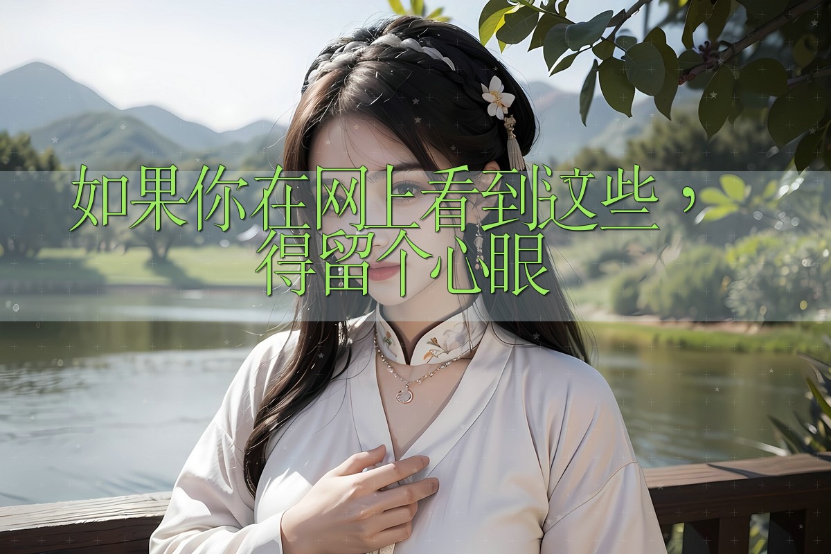 如果你在网上看到这些，得留个心眼